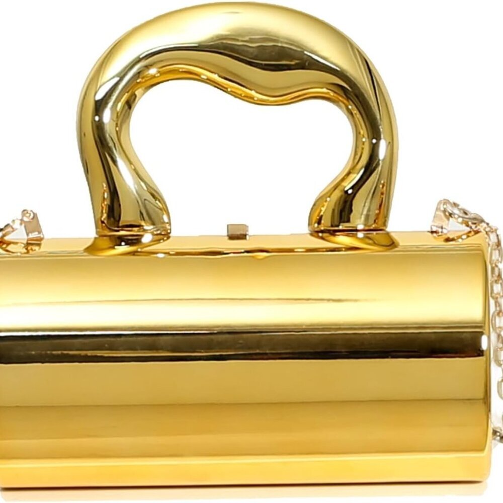 Chic Gold Evening Purse - Lightweight Acrylic Clutch for Parties & Weddings
